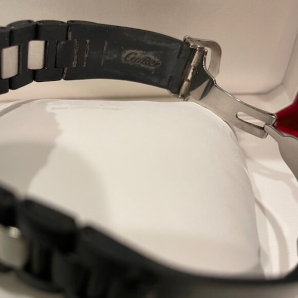 Authentic Cartier Chronoscaph Chronograph Quartz Black Dial Ladies Watch - Picture 4 of 13